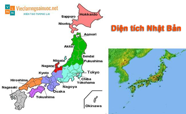 Diện tích Nhật Bản là bao nhiêu? Chi tiết diện tích các tỉnh thành của Nhật Bản